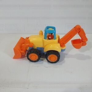 HUILE TOYS Push & Go Friction Powered Backhoe Truck 4"